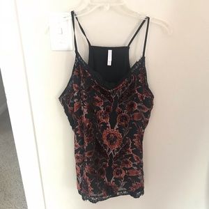 Velvet floral tank